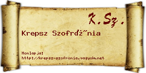 Krepsz Szofrónia névjegykártya